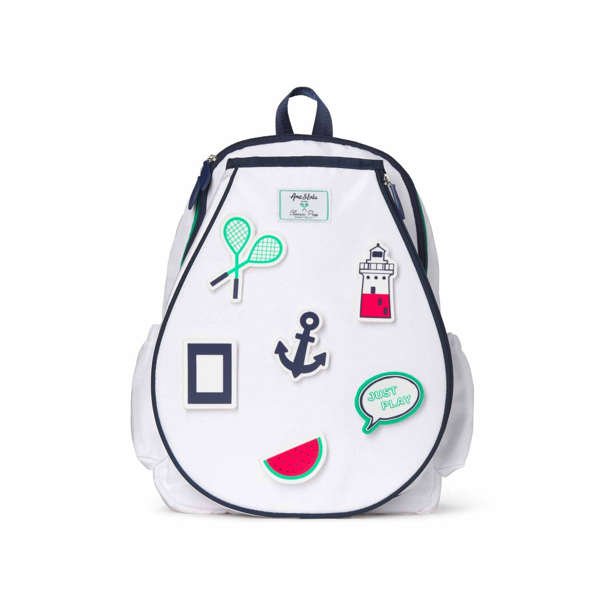 Classic and Preppy Little Patches Tennis Backpack, Bright White-Accessory-Bright White-One-Size-CPC - Classic Prep Childrenswear