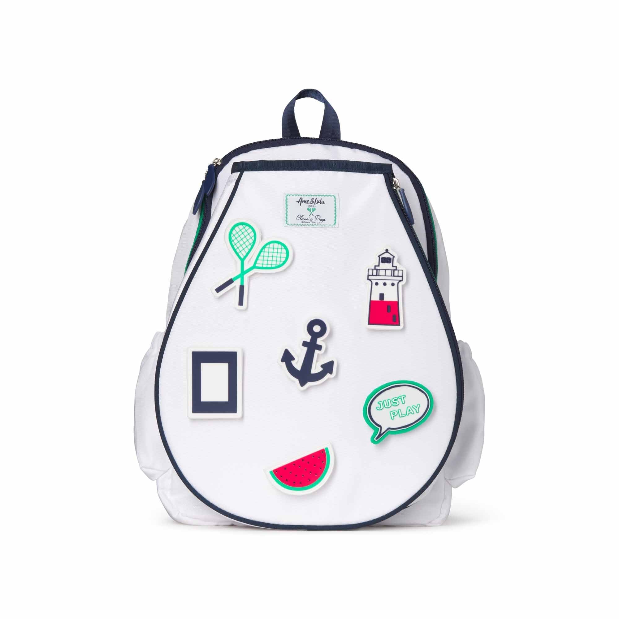 Little Patches Tennis Backpack, Bright White - Classic Prep