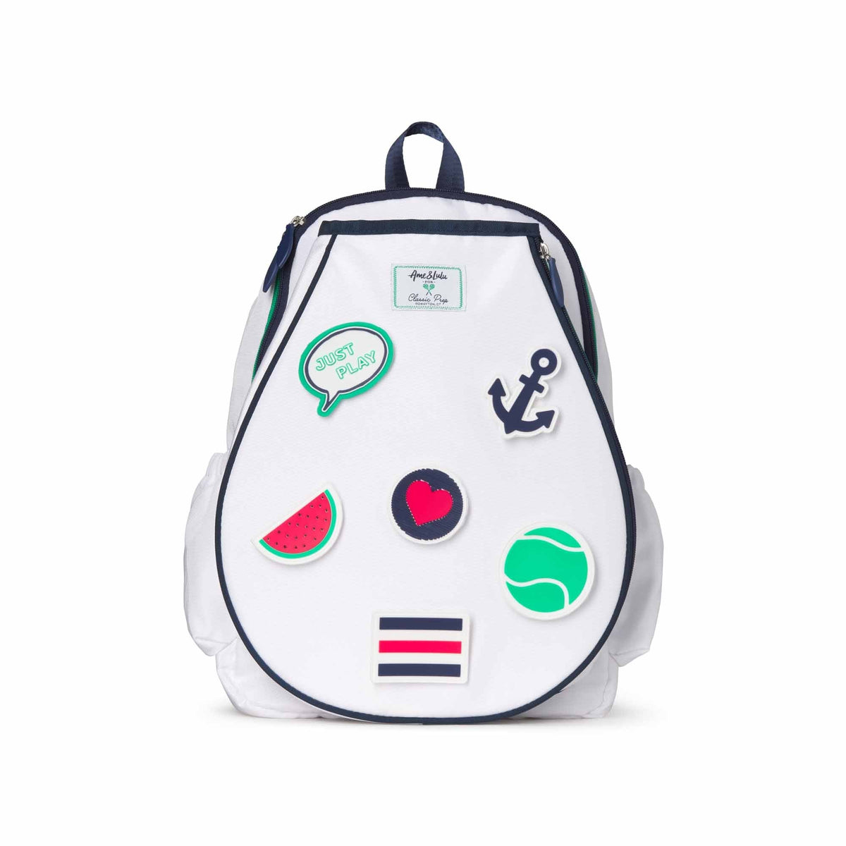 Classic and Preppy Little Patches Tennis Backpack, Bright White-Accessory-Bright White-One-Size-CPC - Classic Prep Childrenswear