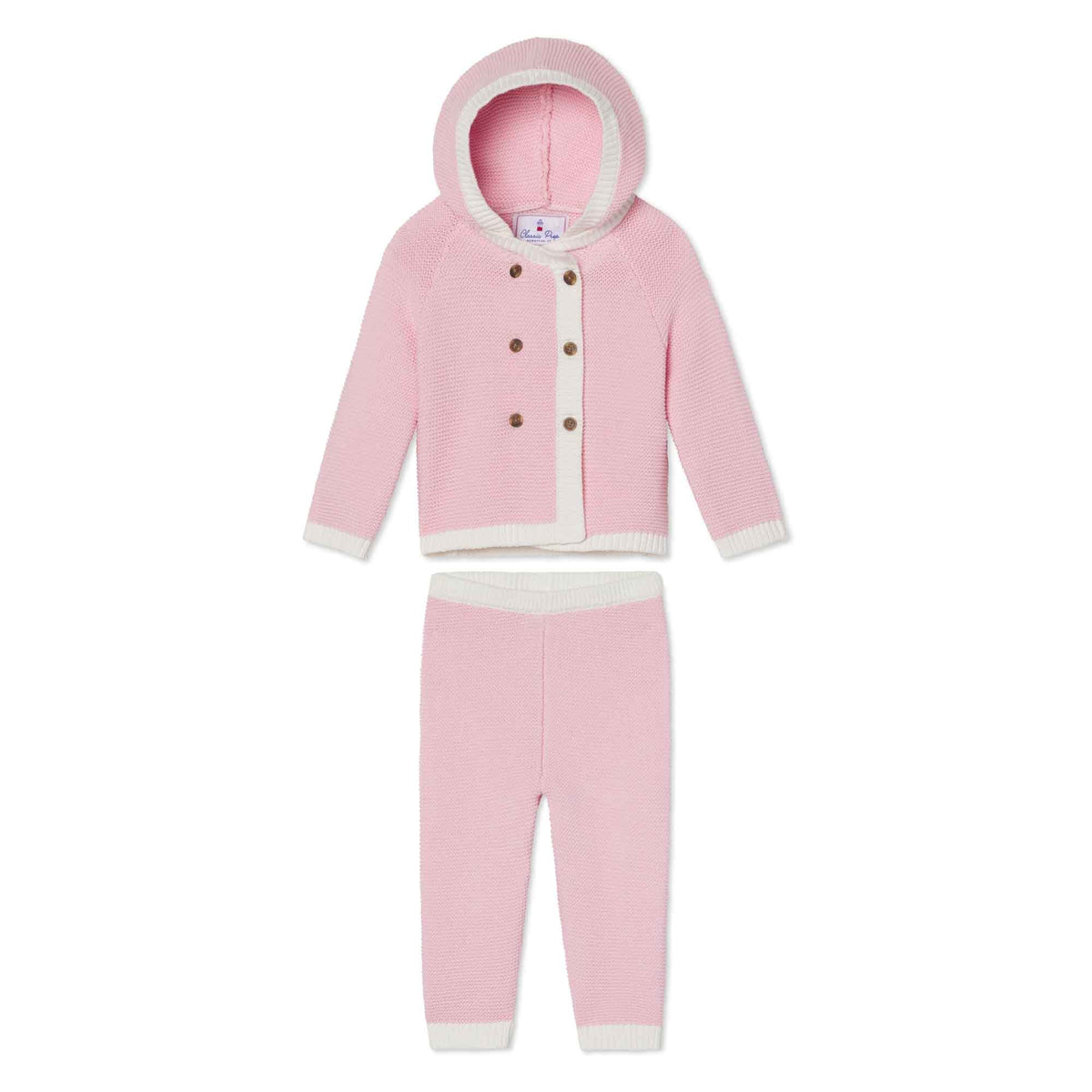 Classic and Preppy Logan Hooded Sweater Set, Lilly&#39;s Pink-Sweaters-CPC - Classic Prep Childrenswear