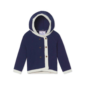 More Image, Classic and Preppy Logan Hooded Sweater Set, Medieval Blue-Sweaters-Medieval Blue-0-3M-CPC - Classic Prep Childrenswear