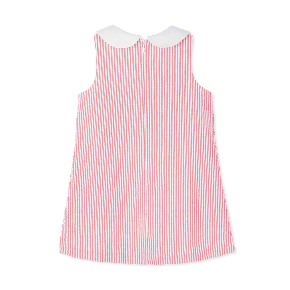 Classic and Preppy Maddie Dress, Lollipop Red Seersucker-Dresses, Jumpsuits and Rompers-CPC - Classic Prep Childrenswear