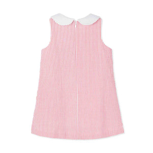 More Image, Classic and Preppy Maddie Dress, Lollipop Red Seersucker-Dresses, Jumpsuits and Rompers-CPC - Classic Prep Childrenswear