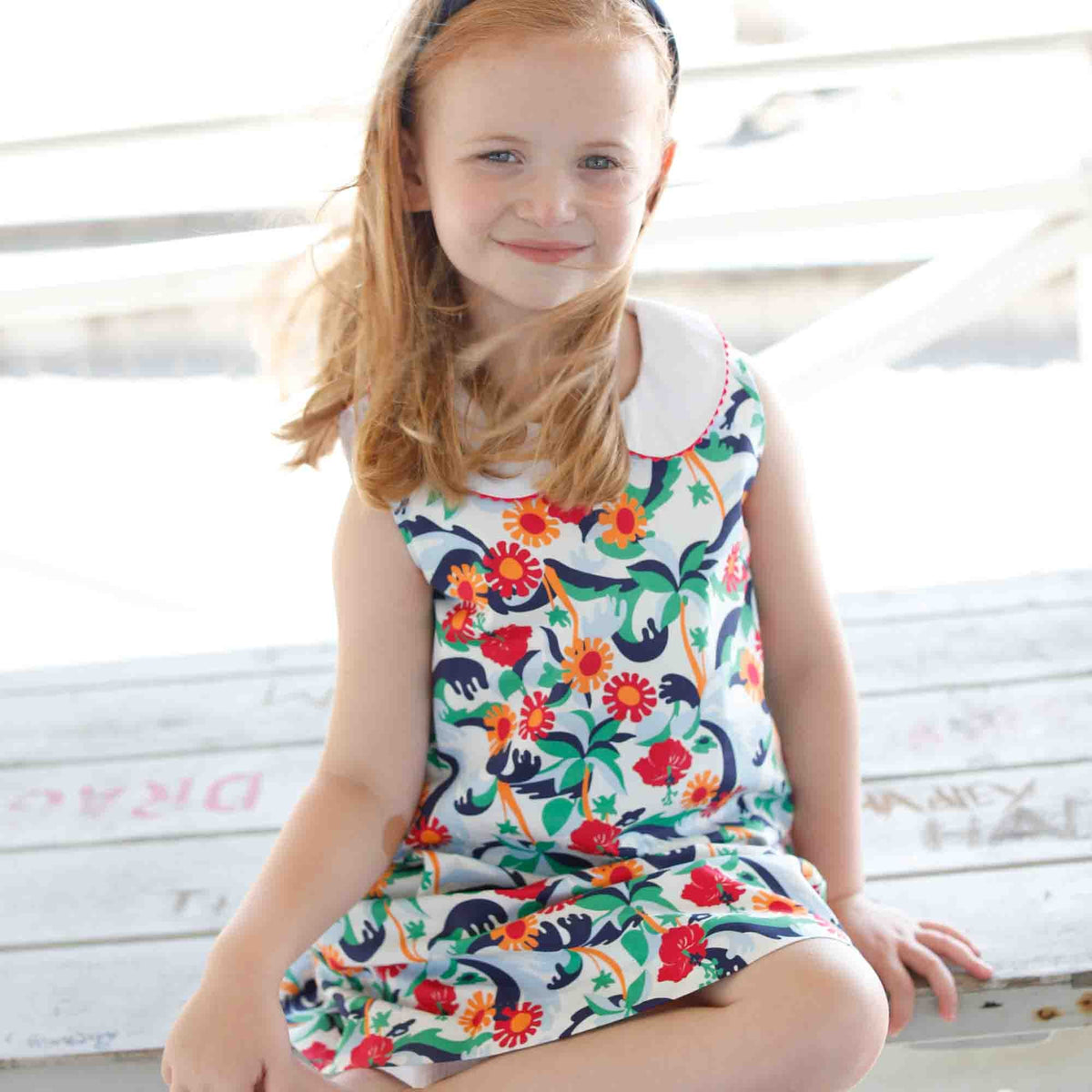 Classic and Preppy Maddie Dress, Olina Print-Dresses, Jumpsuits and Rompers-CPC - Classic Prep Childrenswear