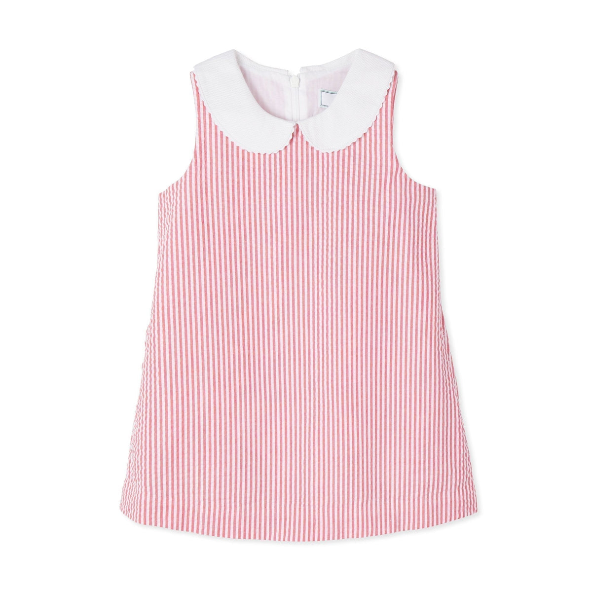Classic and Preppy Maddie Dress, Red Seersucker - 2021-Dresses, Jumpsuits and Rompers-Red and White Stripe-6-9M-CPC - Classic Prep Childrenswear