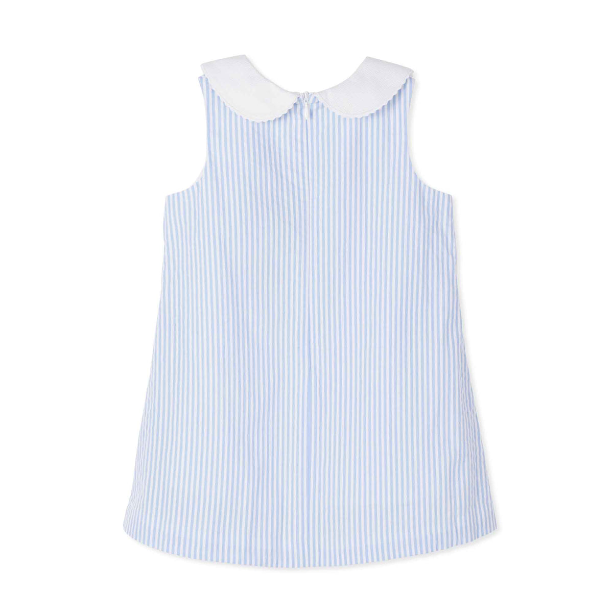 Classic and Preppy Maddie Dress, Vista Blue Seersucker-Dresses, Jumpsuits and Rompers-CPC - Classic Prep Childrenswear