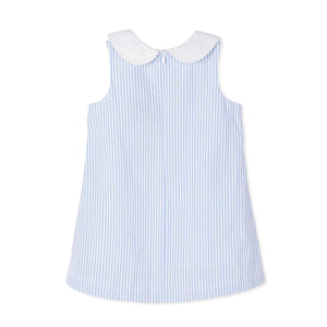 More Image, Classic and Preppy Maddie Dress, Vista Blue Seersucker-Dresses, Jumpsuits and Rompers-CPC - Classic Prep Childrenswear
