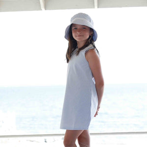 More Image, Classic and Preppy Maddie Dress, Vista Blue Seersucker-Dresses, Jumpsuits and Rompers-CPC - Classic Prep Childrenswear
