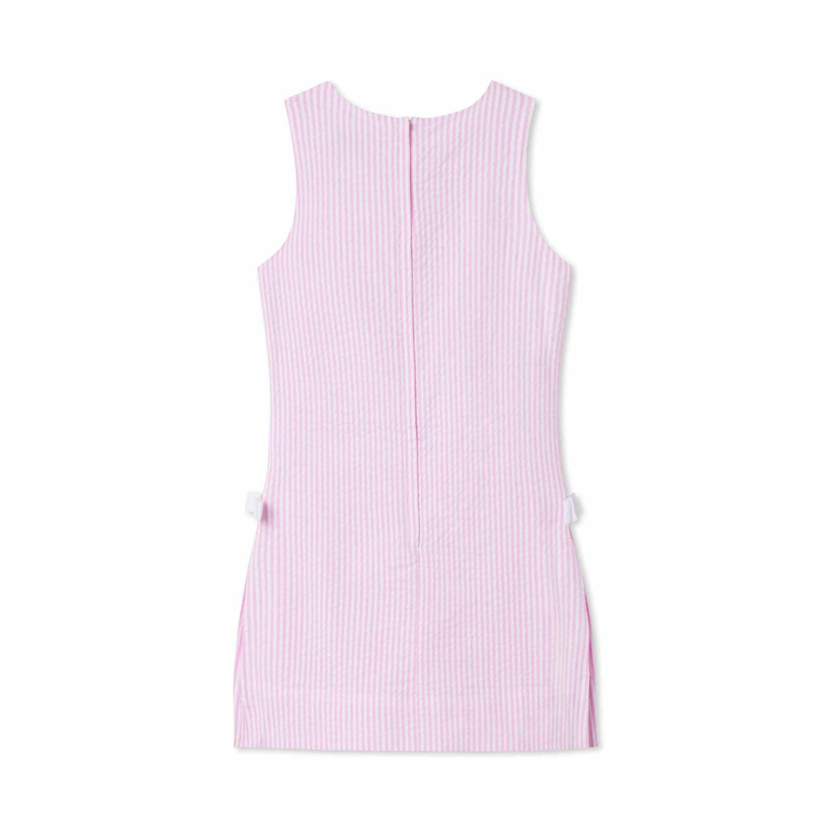 Classic and Preppy Madison Romper, Lilly&#39;s Pink Seersucker-Dresses, Jumpsuits and Rompers-CPC - Classic Prep Childrenswear