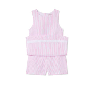 More Image, Classic and Preppy Madison Romper, Lilly's Pink Seersucker-Dresses, Jumpsuits and Rompers-CPC - Classic Prep Childrenswear