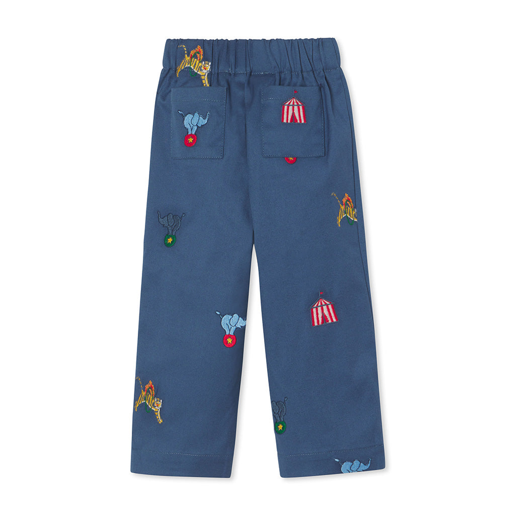 Classic and Preppy Myles Pant, Circus Embroidery-Bottoms-CPC - Classic Prep Childrenswear