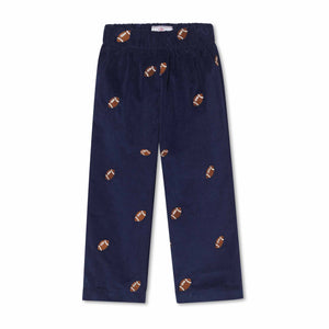More Image, Classic and Preppy Myles Pant, Medieval Blue Cord with Footballs-Bottoms-Medieval Blue W/ Footballs-9-12M-CPC - Classic Prep Childrenswear