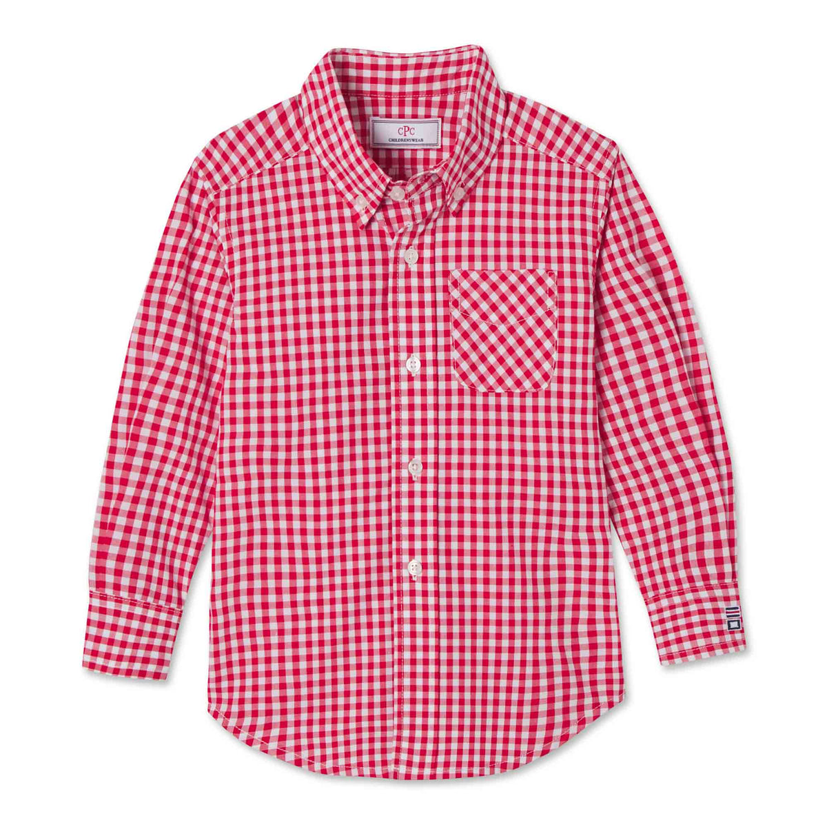 Classic and Preppy Owen Buttondown, Crimson Gingham-Shirts and Tops-Crimson Gingham-2T-CPC - Classic Prep Childrenswear