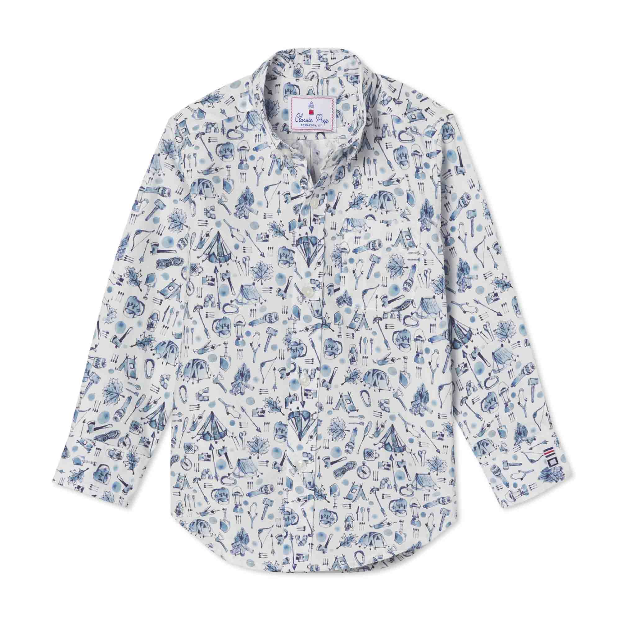 Classic and Preppy Owen Buttondown, Liberty® Ernest's Adventure Print-Shirts and Tops-Liberty® Ernest's Adventure-2T-CPC - Classic Prep Childrenswear