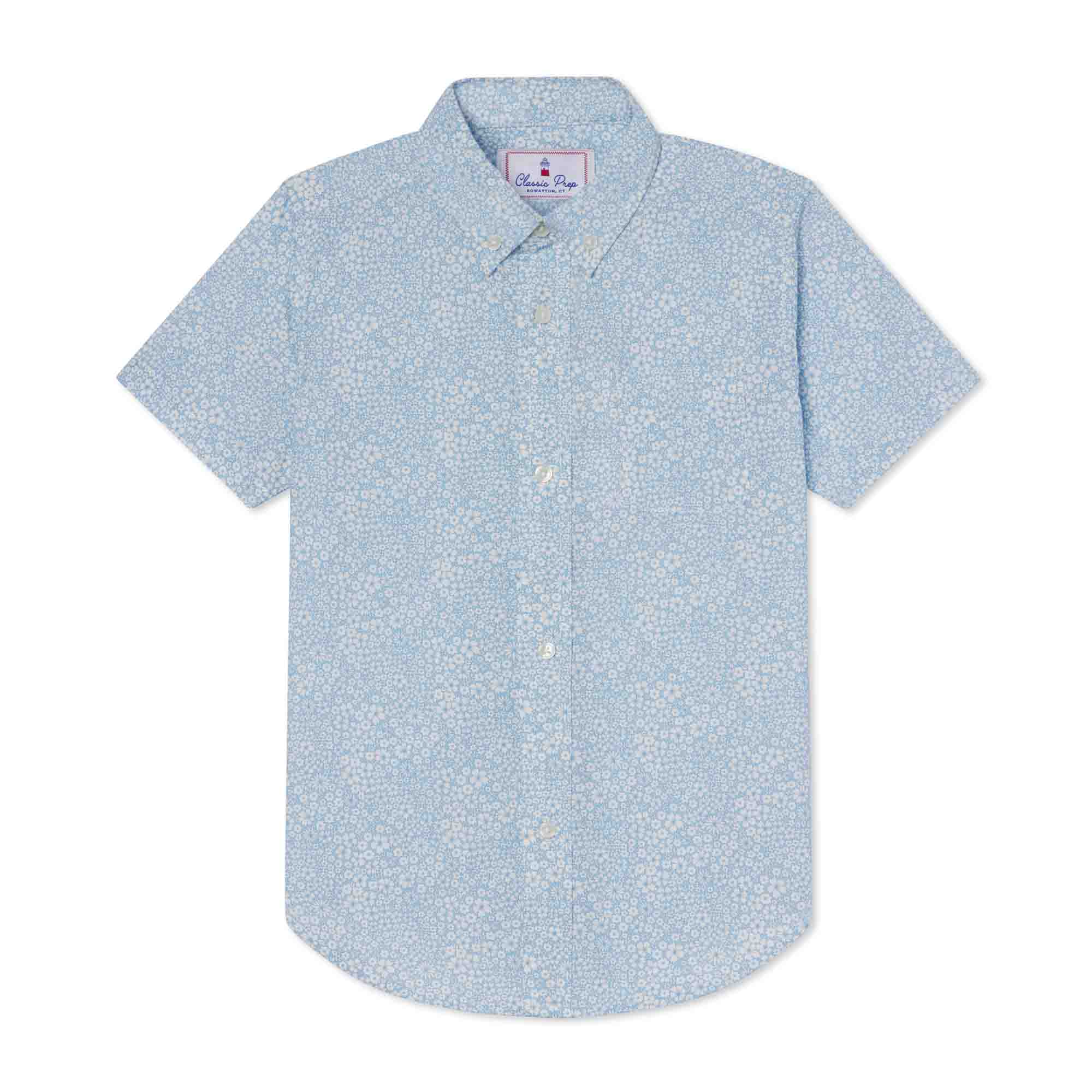 Classic and Preppy Owen Short Sleeve Buttondown, Liberty® Jacqueline's Blossom Print-Shirts and Tops-Liberty® Jacqueline's Blossom-2T-CPC - Classic Prep Childrenswear