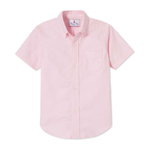 More Image, Classic and Preppy Owen Short Sleeve Buttondown, Pinkesque Oxford-Shirts and Tops-Pinkesque-2T-CPC - Classic Prep Childrenswear
