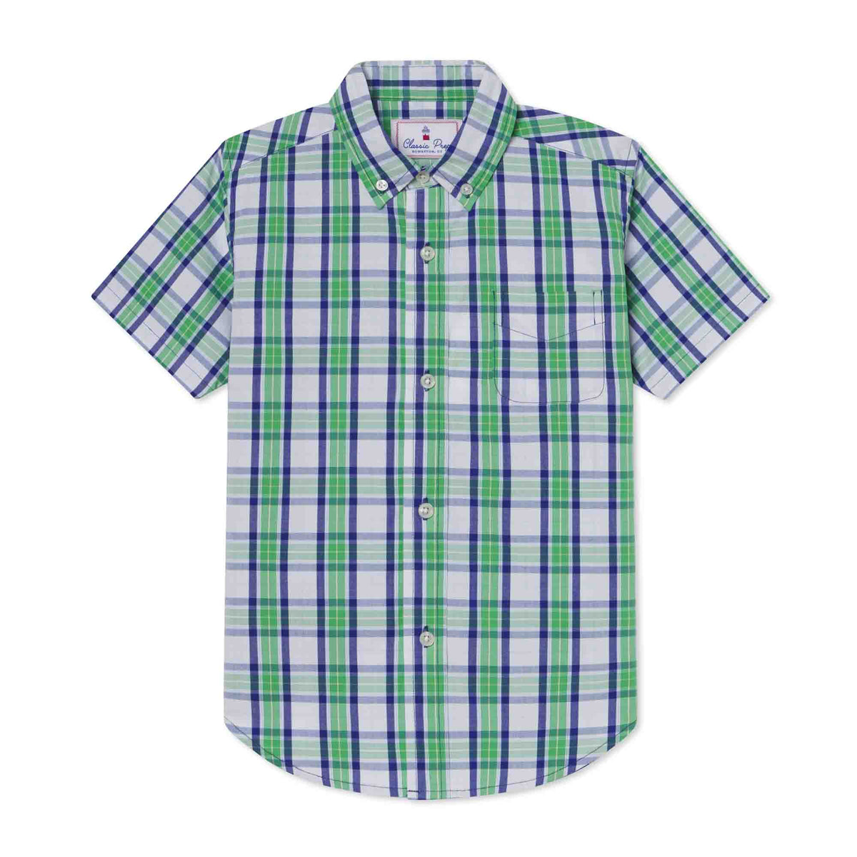 Classic and Preppy Owen Short Sleeve Buttondown, Summit Plaid-Shirts and Tops-Summit Plaid-2T-CPC - Classic Prep Childrenswear