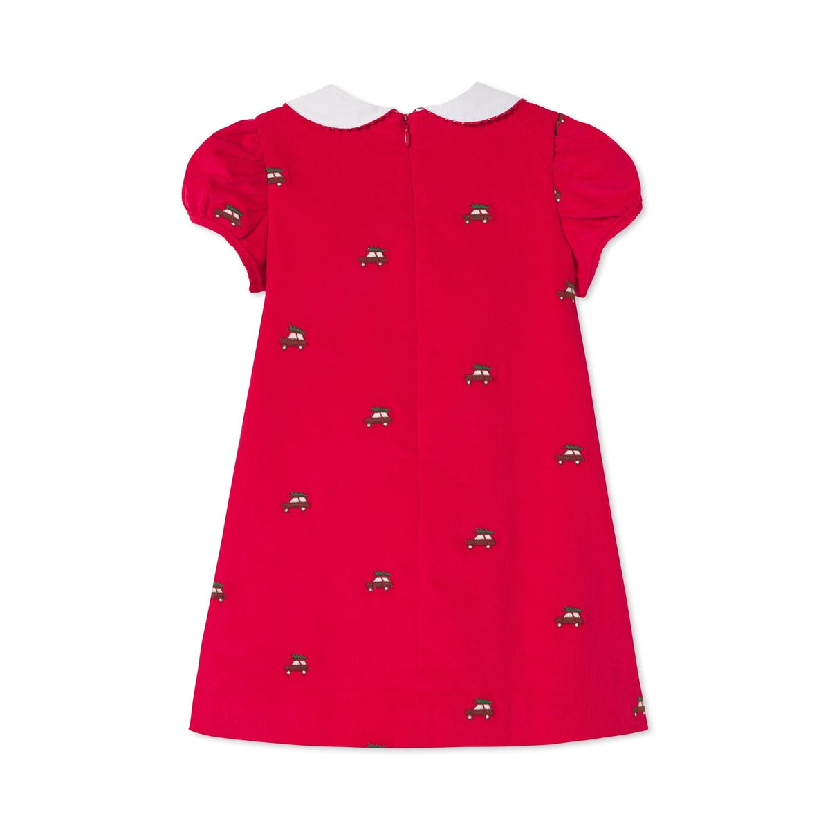 Classic and Preppy Paige Dress, Crimson with Woody Embroidered-Dresses, Jumpsuits and Rompers-CPC - Classic Prep Childrenswear