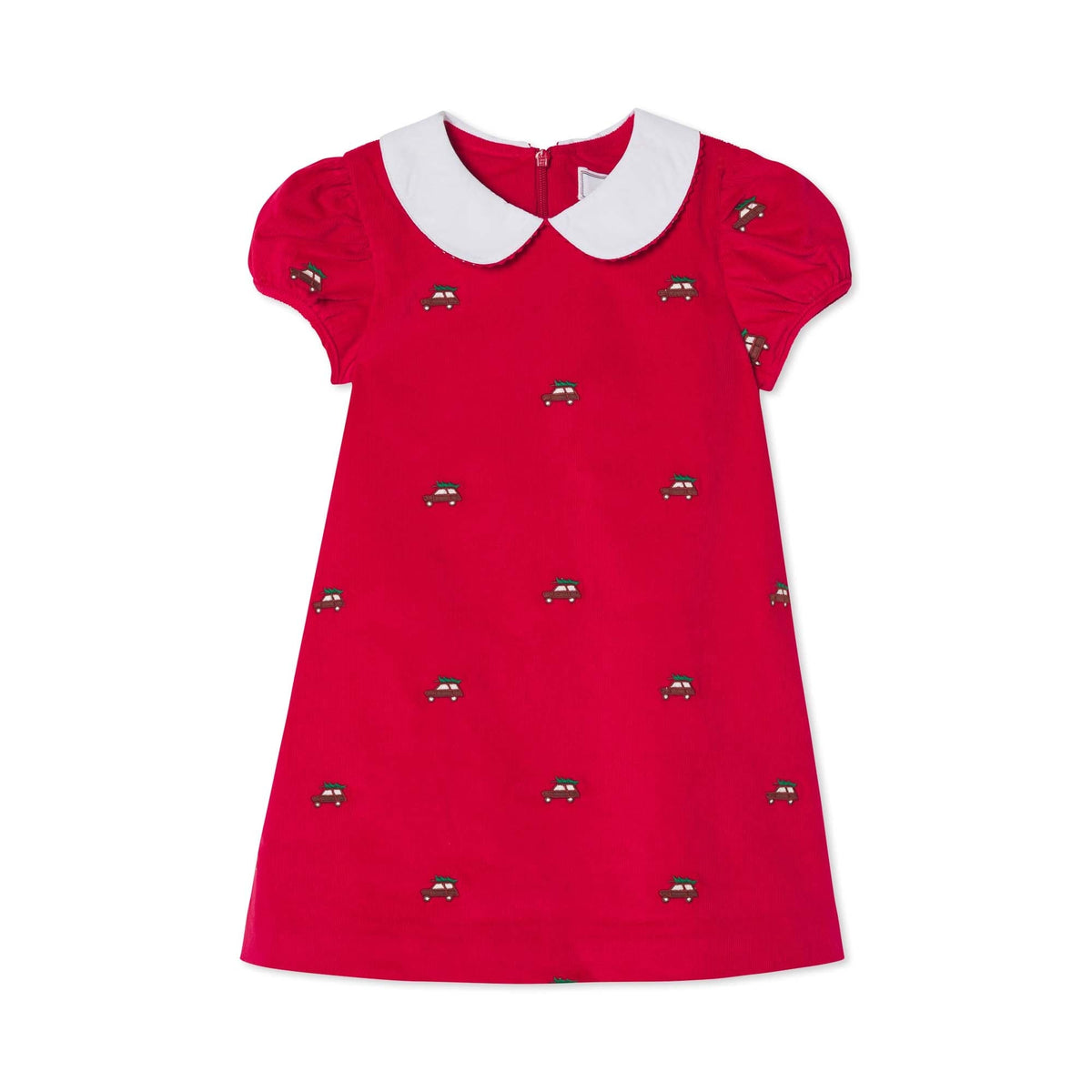 Classic and Preppy Paige Dress, Crimson with Woody Embroidered-Dresses, Jumpsuits and Rompers-Crimson with Woody Embroidered-6-9M-CPC - Classic Prep Childrenswear