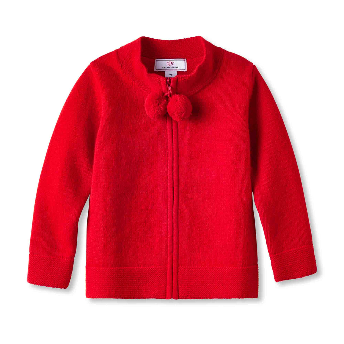 Classic and Preppy Pippa Pom Pom Sweater-Sweaters-Flame-2T-CPC - Classic Prep Childrenswear