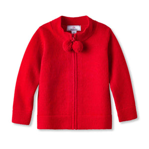 More Image, Classic and Preppy Pippa Pom Pom Sweater-Sweaters-Flame-2T-CPC - Classic Prep Childrenswear