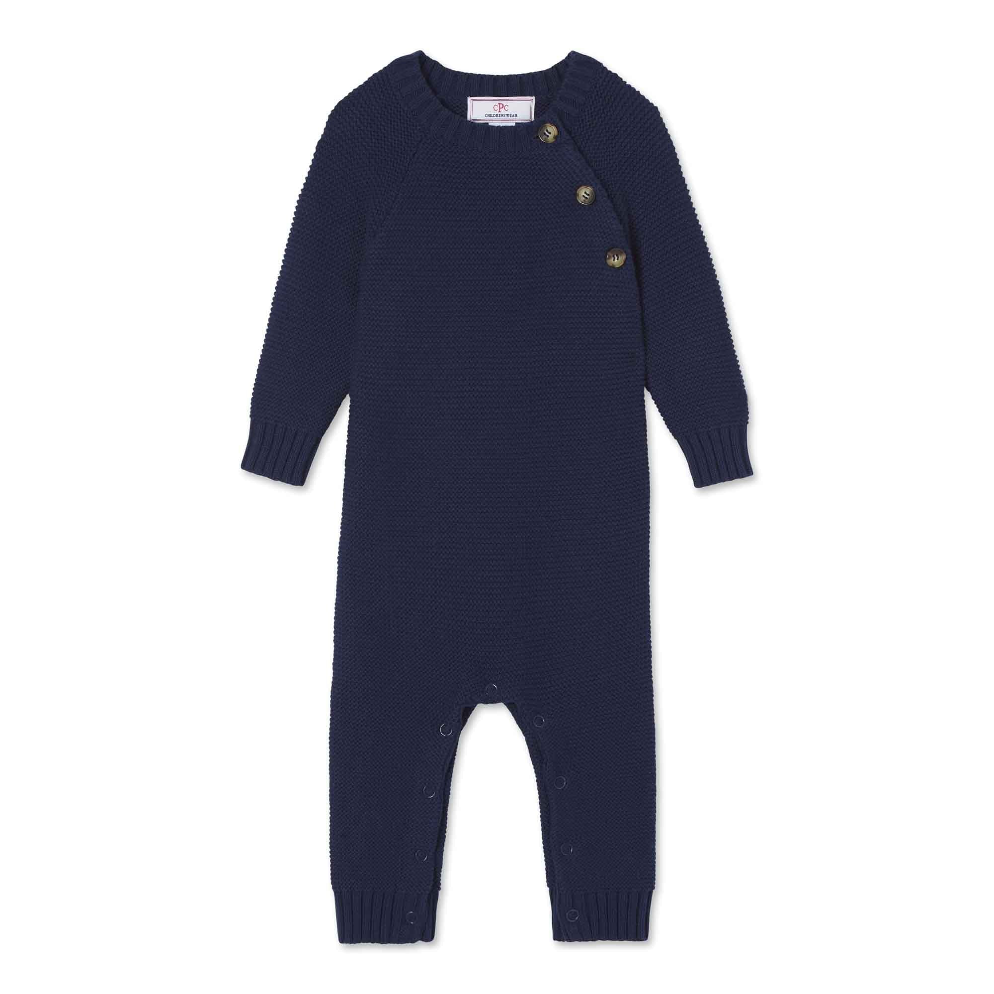 Reese Sweater Knit Romper, Medieval Blue