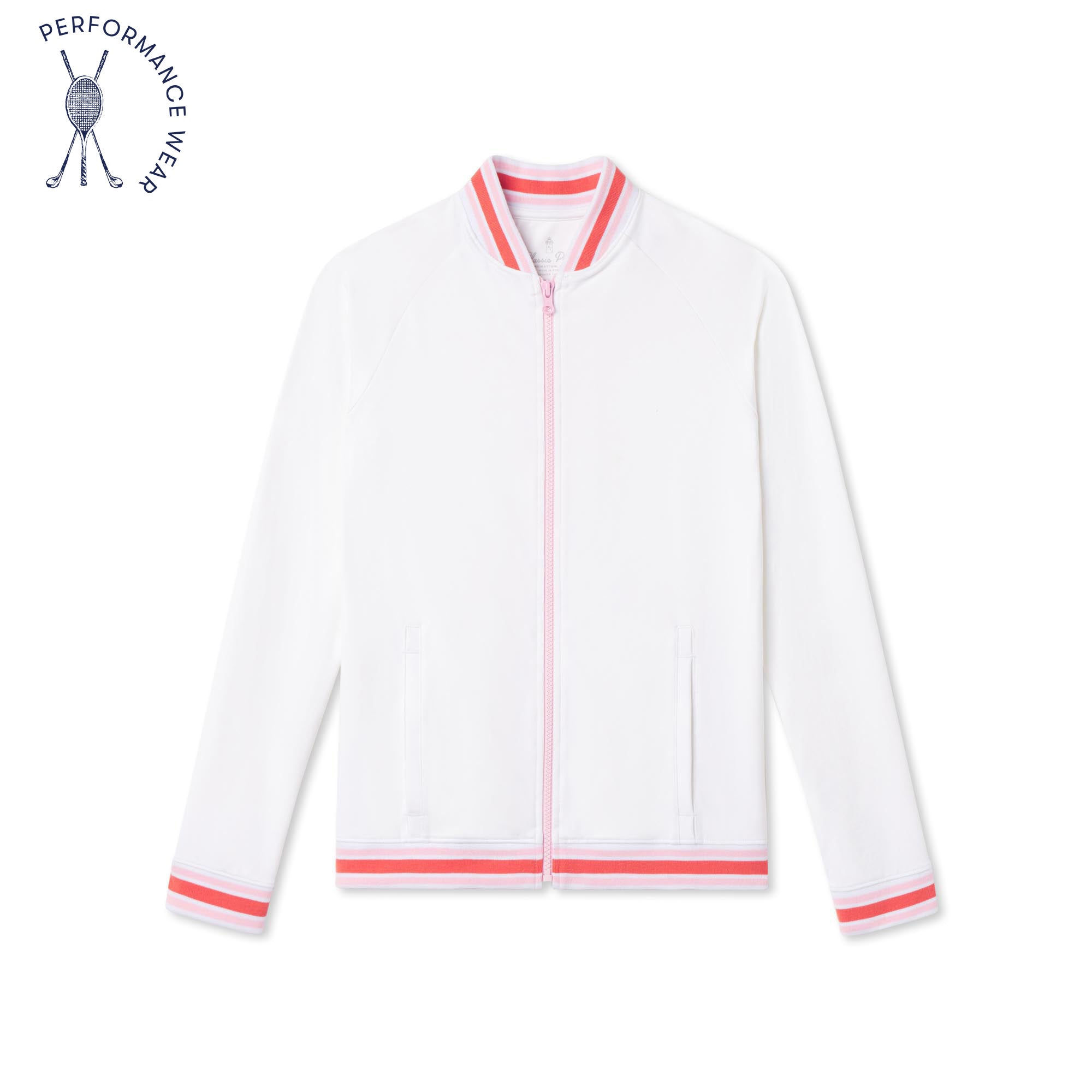 Classic and Preppy Reid Bomber Performance Sherbet Jacket, Bright White-Outerwear-Bright White-XS (2-3T)-CPC - Classic Prep Childrenswear