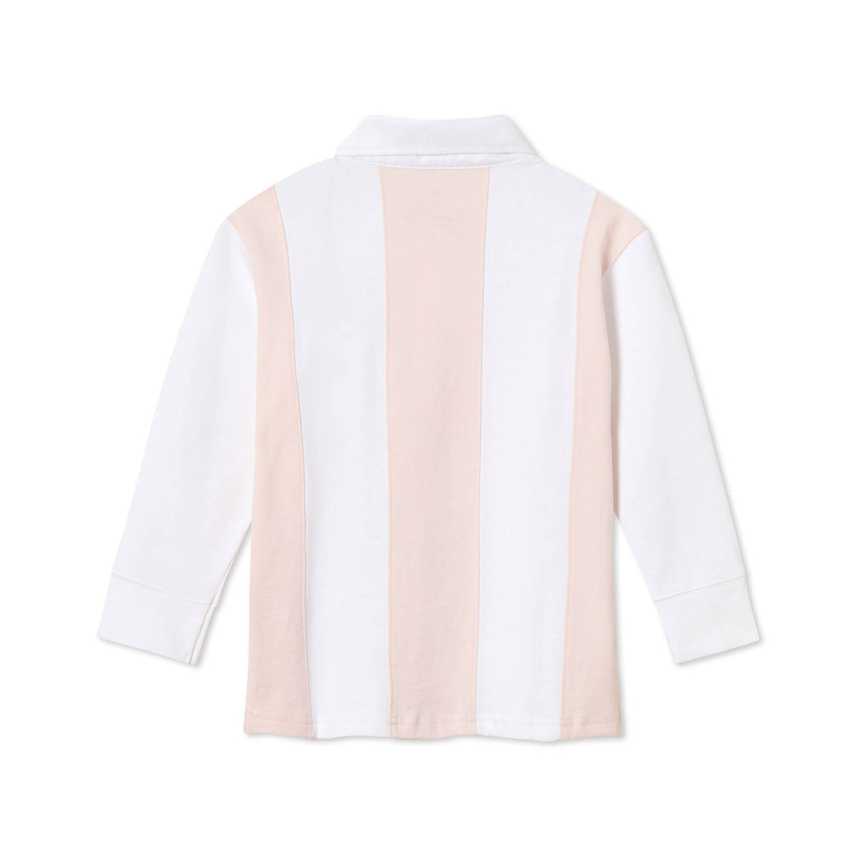 Classic and Preppy Rowan Vertical Stripe Rugby Top, Cloud Pink-Shirts and Tops-CPC - Classic Prep Childrenswear