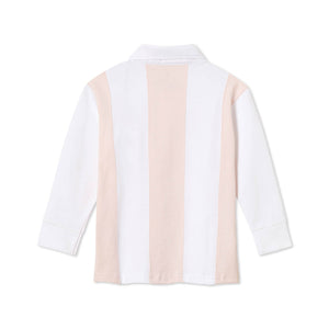 More Image, Classic and Preppy Rowan Vertical Stripe Rugby Top, Cloud Pink-Shirts and Tops-CPC - Classic Prep Childrenswear