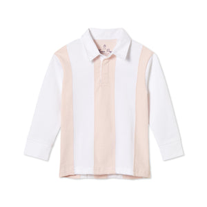 More Image, Classic and Preppy Rowan Vertical Stripe Rugby Top, Cloud Pink-Shirts and Tops-Cloud Pink-5Y-CPC - Classic Prep Childrenswear