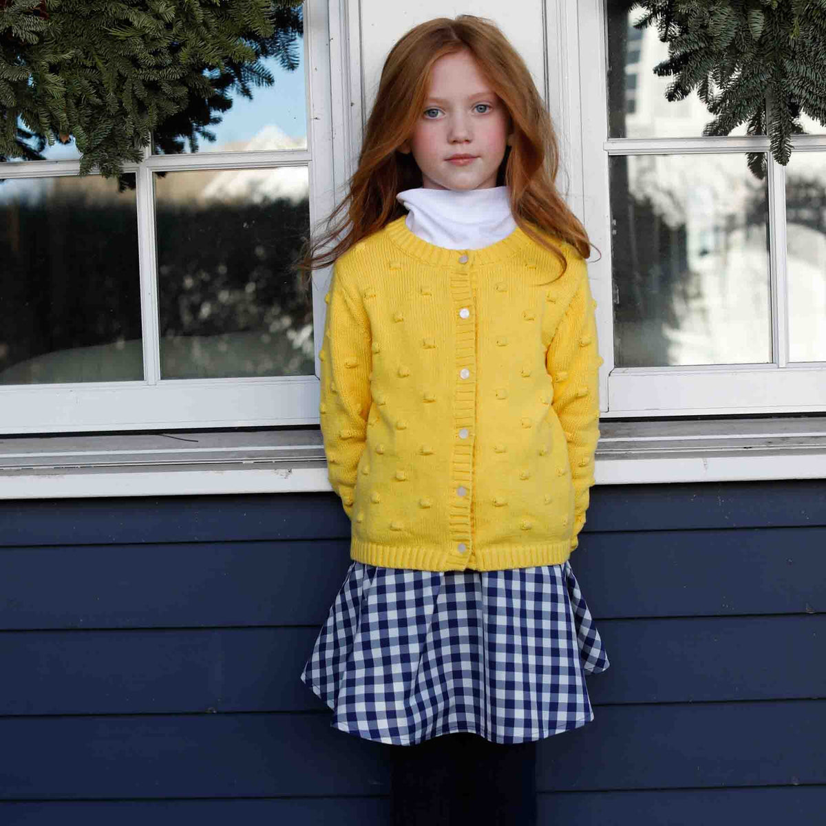 Classic and Preppy Sabrina Skirt, Midnight Gingham Taffeta-Bottoms-CPC - Classic Prep Childrenswear