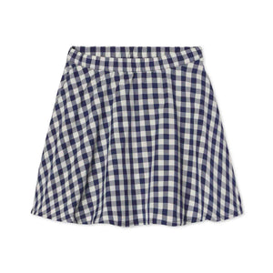 More Image, Classic and Preppy Sabrina Skirt, Midnight Gingham Taffeta-Bottoms-Midnight Gingham-XS (2-3T)-CPC - Classic Prep Childrenswear