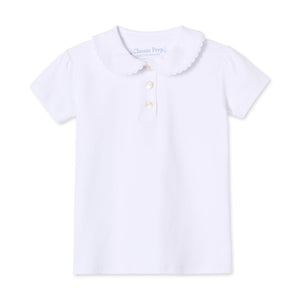 More Image, Classic and Preppy Sarah Short Sleeve Polo, Bright White-Shirts and Tops-Bright White-2T-CPC - Classic Prep Childrenswear