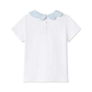 More Image, Classic and Preppy Short Sleeve Julia Top, Bright White Liberty® Jacqueline's Blossom-Shirts and Tops-CPC - Classic Prep Childrenswear