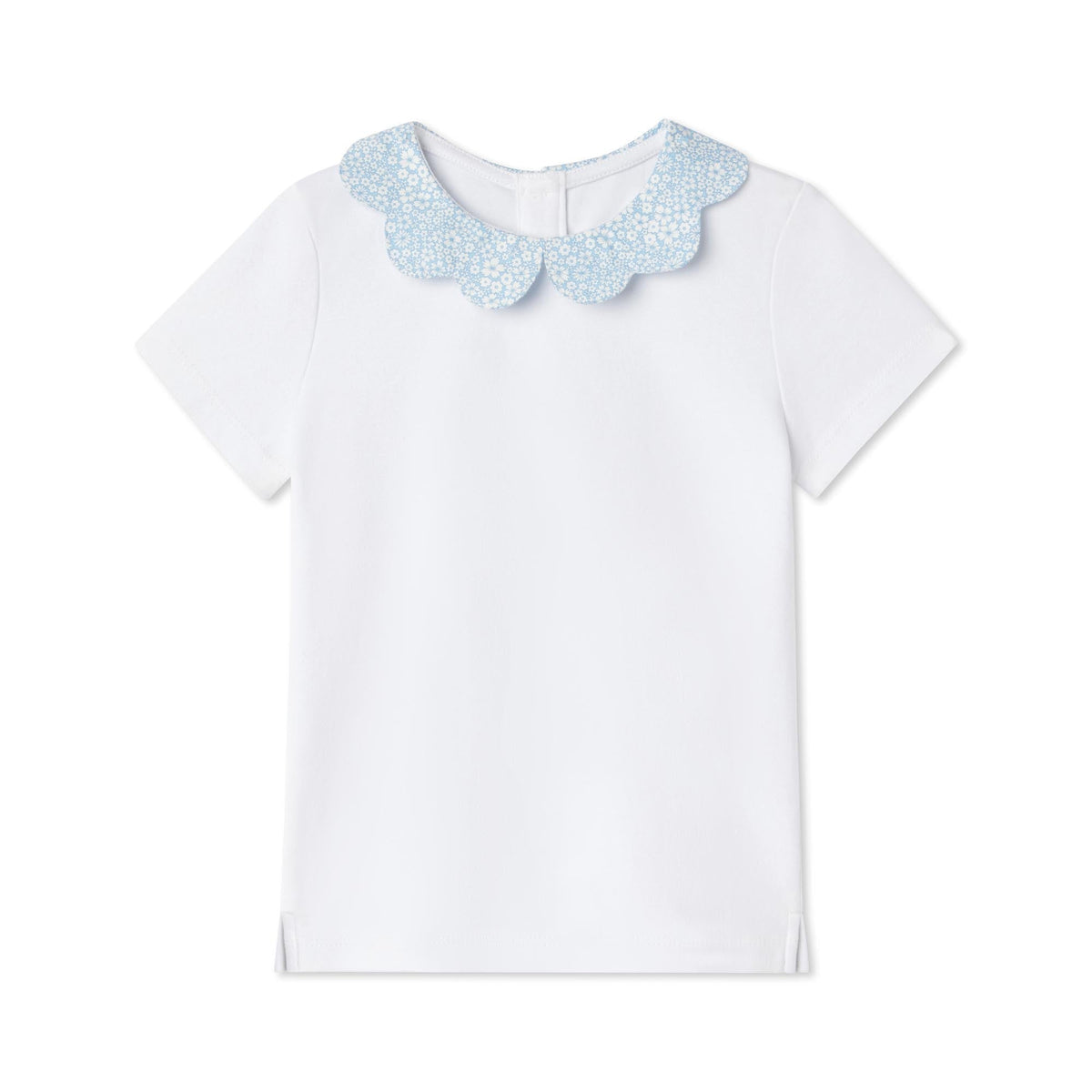 Classic and Preppy Short Sleeve Julia Top, Bright White Liberty® Jacqueline&#39;s Blossom-Shirts and Tops-Bright White-2T-CPC - Classic Prep Childrenswear