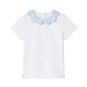 More Image, Classic and Preppy Short Sleeve Julia Top, Bright White Liberty® Jacqueline's Blossom-Shirts and Tops-Bright White-2T-CPC - Classic Prep Childrenswear