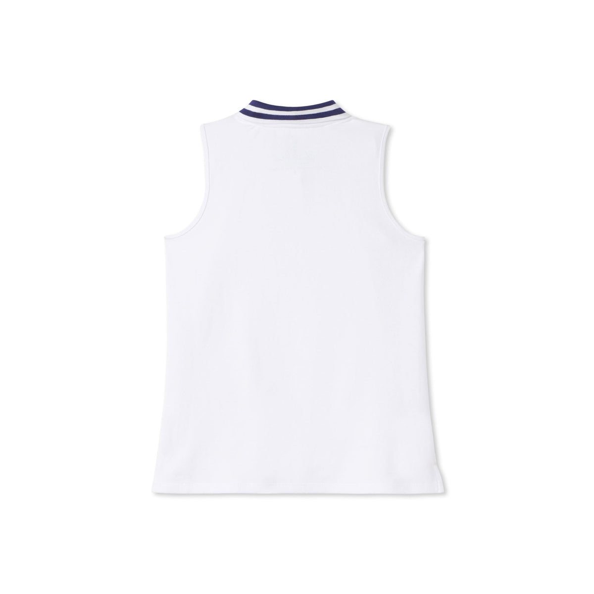 Classic and Preppy Sleeveless Samantha Tennis Polo, Bright White Pique-Shirts and Tops-CPC - Classic Prep Childrenswear