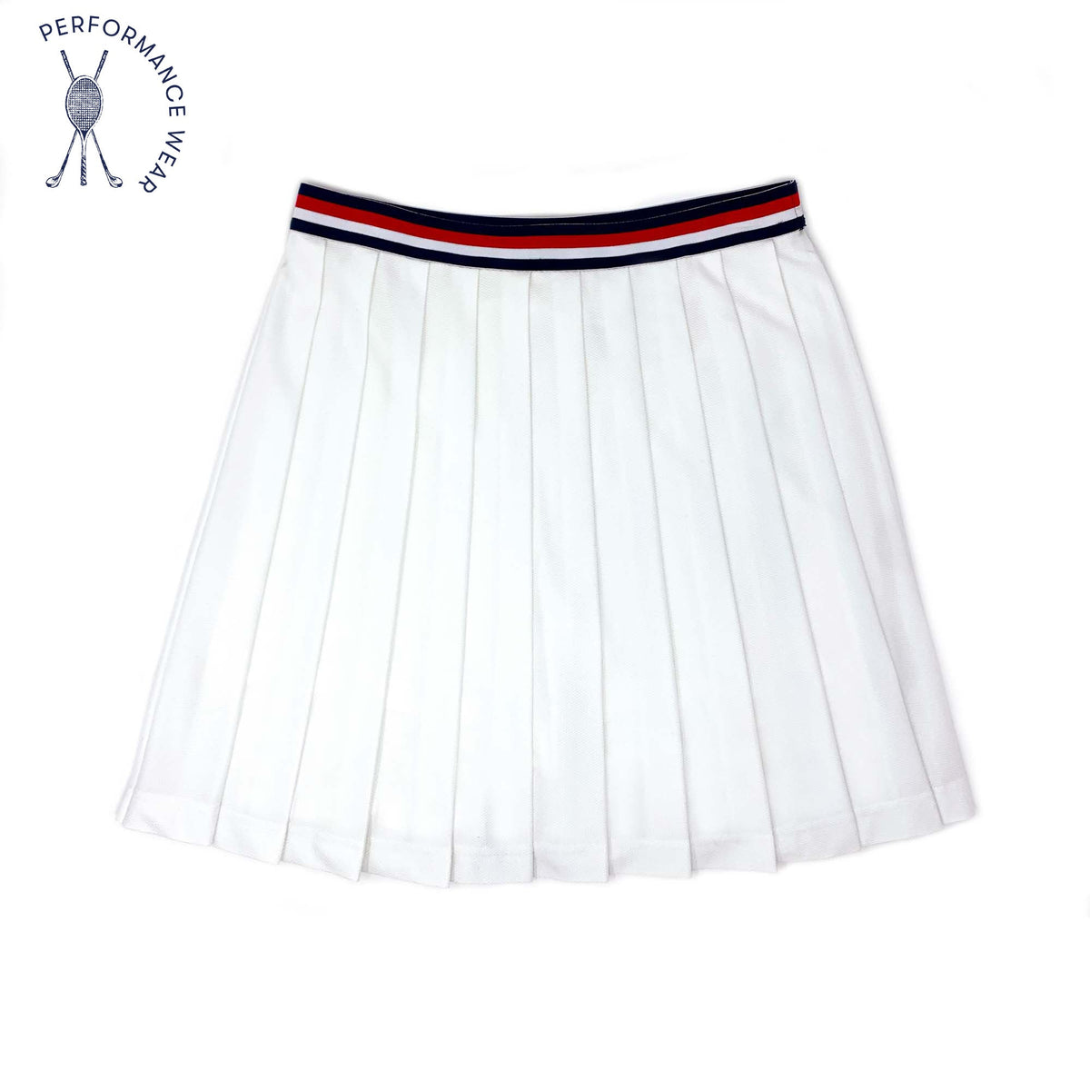 Classic and Preppy Sutton Pleated Performance Skort Pique, Bright White-Bottoms-Bright White-2T-CPC - Classic Prep Childrenswear