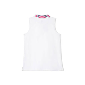 More Image, Classic and Preppy Terra Tennis Performance Americana Sleeveless Polo, Bright White-Shirts and Tops-CPC - Classic Prep Childrenswear