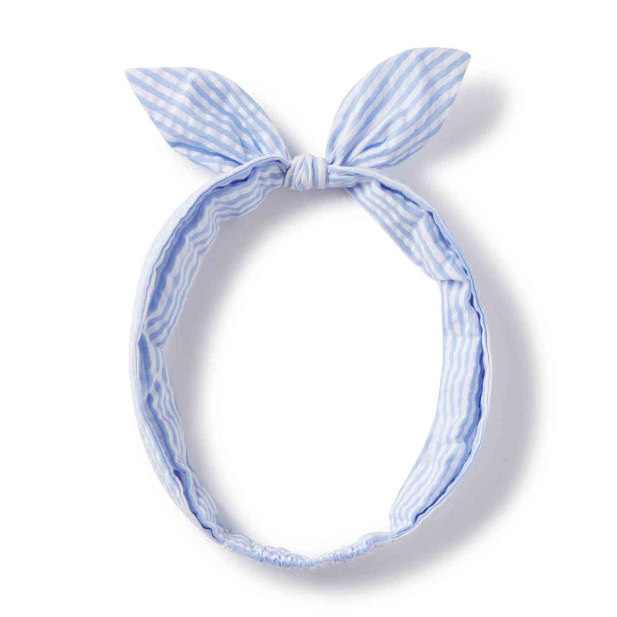 Classic and Preppy Tie Headband, Vista Blue Seersucker-Accessory-Vista Blue Seersucker-One-Size-CPC - Classic Prep Childrenswear