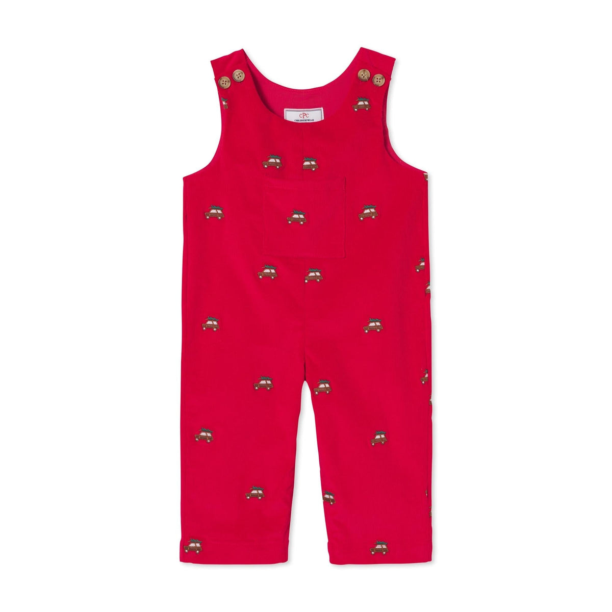 Classic and Preppy Tucker Longall, Crimson with Woody Embroidered-Baby Rompers-Crimson with Woody Embroidered-3-6M-CPC - Classic Prep Childrenswear