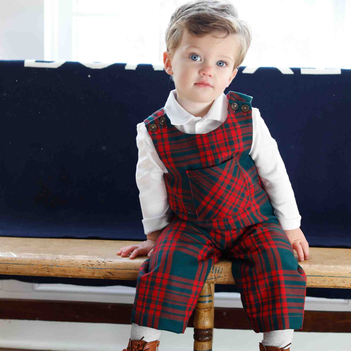 Classic and Preppy Tucker Longall, Hunter Tartan-Baby Rompers-CPC - Classic Prep Childrenswear