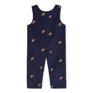 More Image, Classic and Preppy Tucker Longall, Medieval Blue Cord with Footballs-Baby Rompers-CPC - Classic Prep Childrenswear