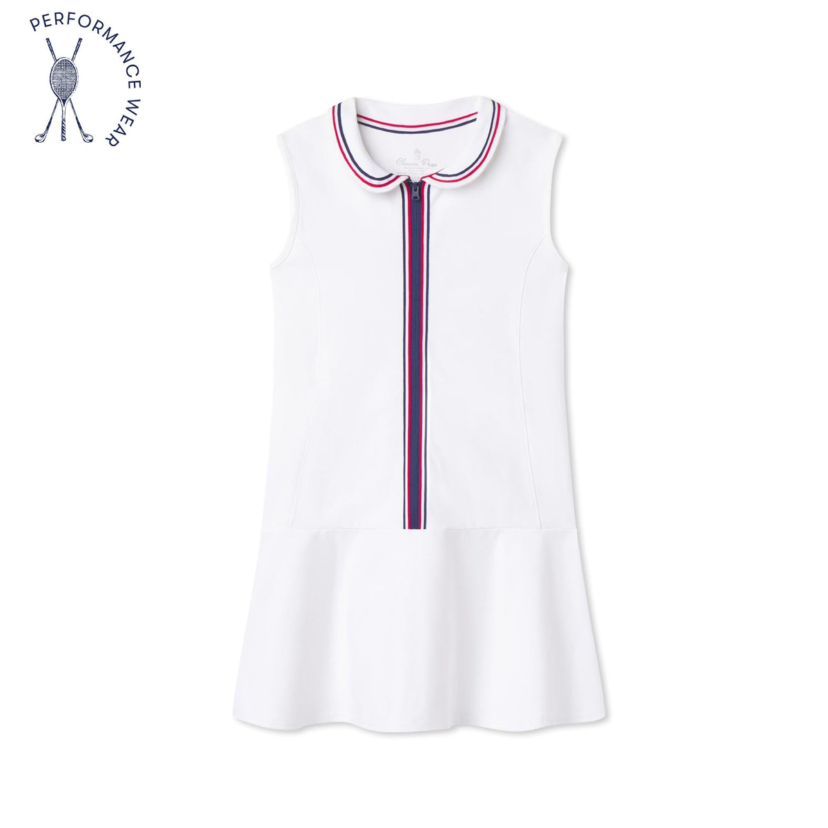 Classic and Preppy Vivian Tennis Performance Americana Dress, Bright White-Dresses, Jumpsuits and Rompers-Bright White-2T-CPC - Classic Prep Childrenswear