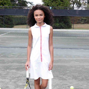 More Image, Classic and Preppy Vivian Tennis Performance Sherbet Dress, Bright White-Dresses, Jumpsuits and Rompers-CPC - Classic Prep Childrenswear