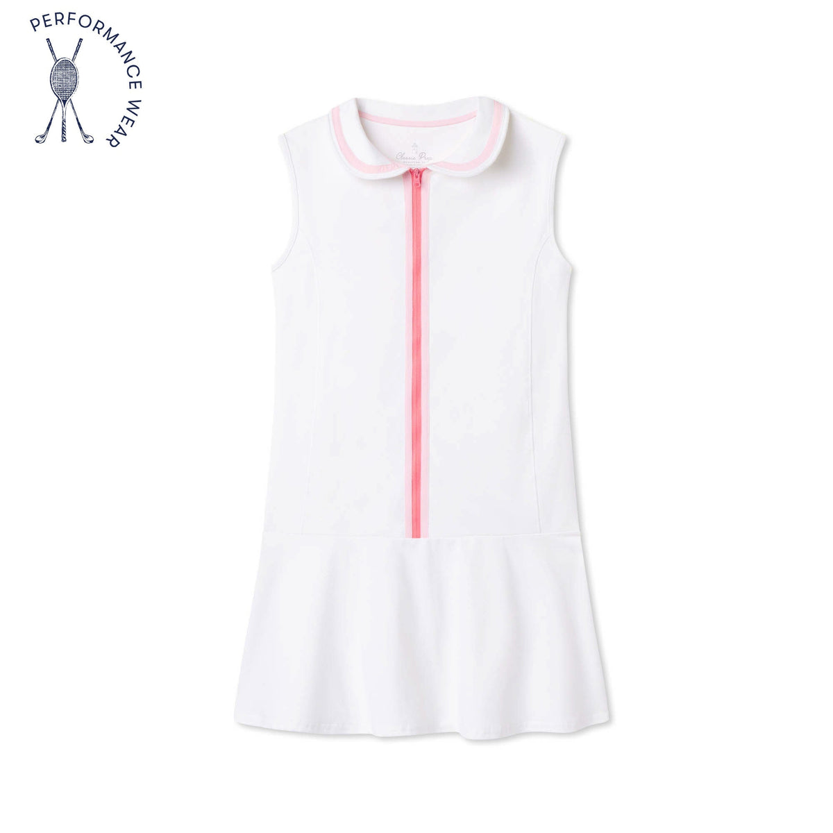 Classic and Preppy Vivian Tennis Performance Sherbet Dress, Bright White-Dresses, Jumpsuits and Rompers-Bright White-2T-CPC - Classic Prep Childrenswear