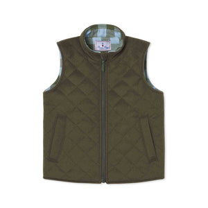More Image, Classic and Preppy Wills Quilted Vest Wool, Rifle Green-Outerwear-Rifle Green-XS (2-3T)-CPC - Classic Prep Childrenswear