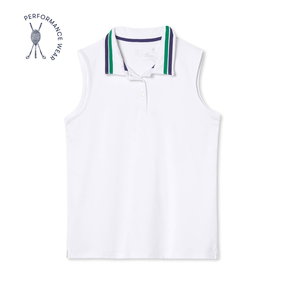 Classic and Preppy Women&#39;s Terra Tennis Performance Sleeveless Polo, Bright White-Shirts and Tops-Bright White-Womens XS (0-2)-CPC - Classic Prep Childrenswear